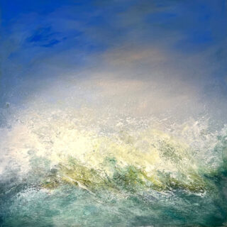 Jennie Slater 'Sea Symphony' acrylic on canvas 91cm x 91 cm framed