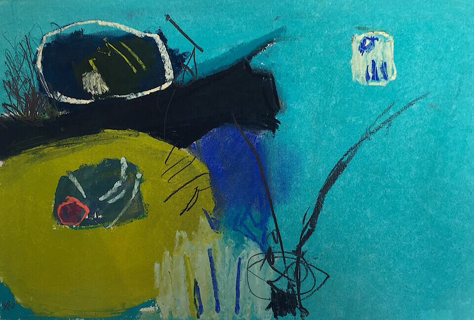 Alison Berrett Rockpool 3 pastel on paper 33 x 44cm framed