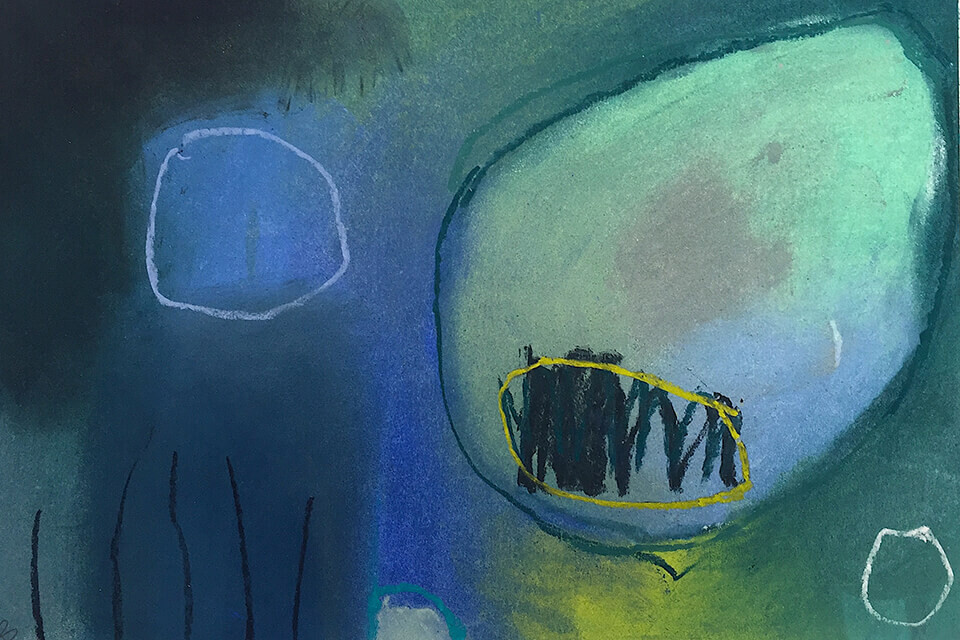 Alison Berrett Scuba Diving 33 x 44cm framed