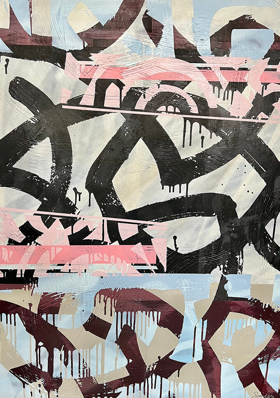 Steve Miles 'Street Life 3' mixed media on canvas 122cm x 91cm unframed