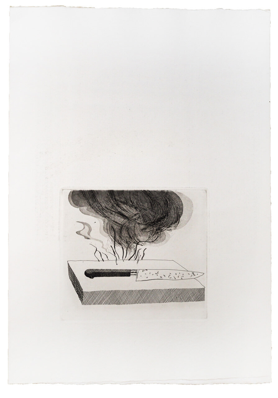 HOCKNEY Grimm The Carpenter's Bench, A Knife and Fire
