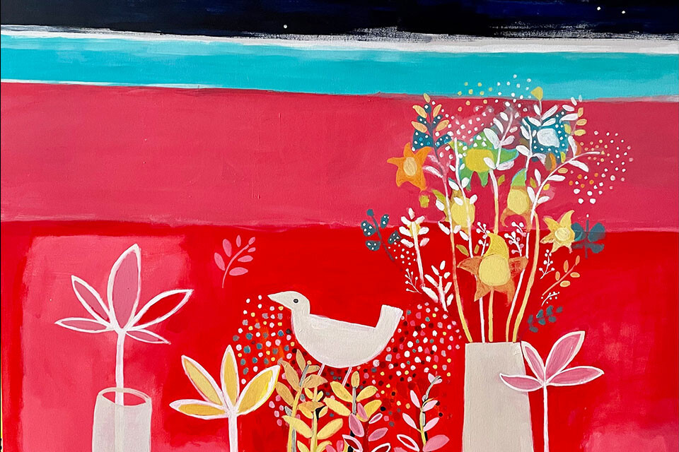 Julie Collins'Gardens at Murillo' acrylic on canvas unframed