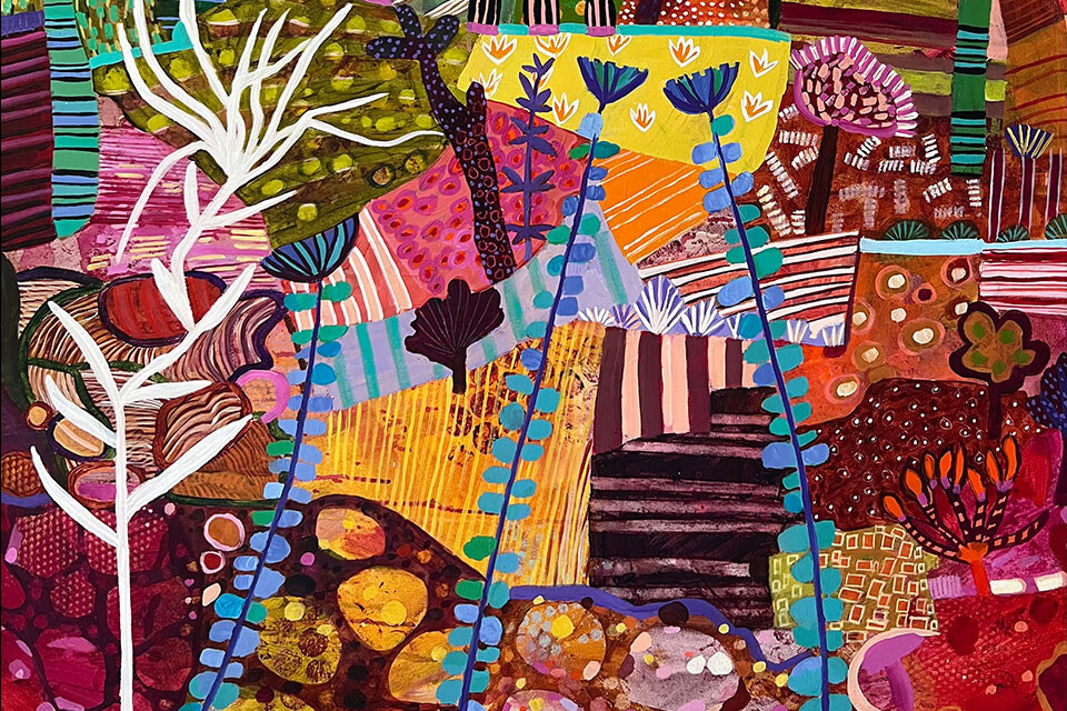 Moira Hazel'Present Tense' (detail) acrylic on canvas unframed
